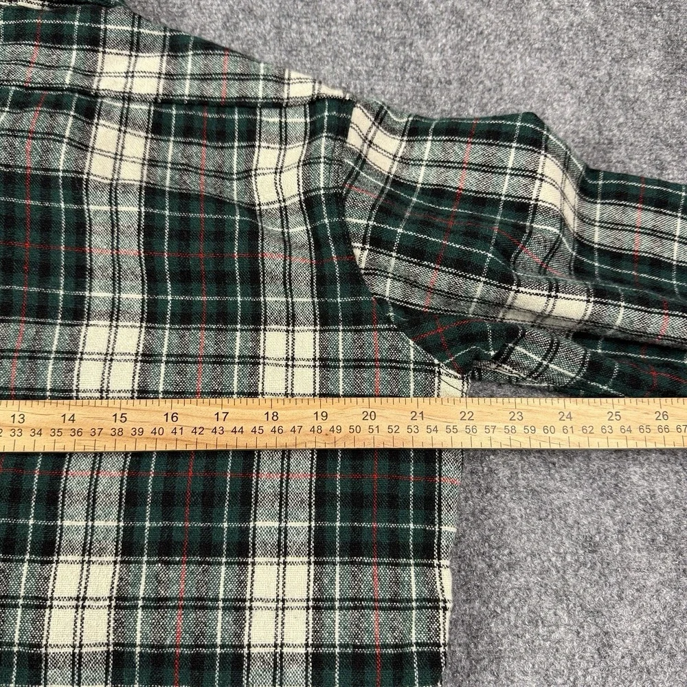 Vintage Amana Woolen Mills Flannel Shirt Mens M Green Plaid 50s 60s Outdoor Work